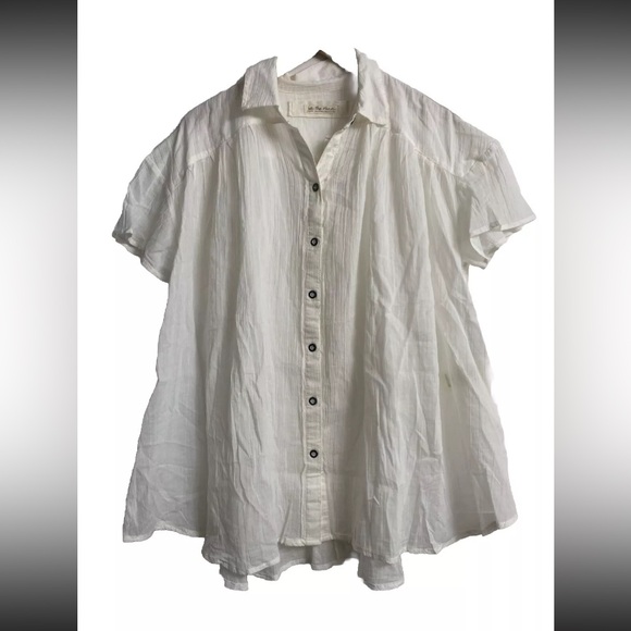 NWT We The Free People Float Away Shirt Size XS-Optic White Oversize Button Up - Picture 4 of 11